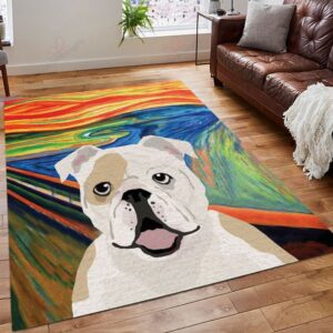Bulldog Dog Colors Rug Sport Decor Gift Floor Decor Living Room Carpet Rug Area Rug - fa24e89faf9b
