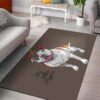 Bulldog Floral Rug Sport Decor Gift Floor Decor Living Room Carpet Rug Area Rug - 5c61a5f2364b
