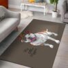 Bulldog Floral Rug Sport Decor Gift Floor Decor Living Room Carpet Rug Area Rug - 8ba10e6d33fe