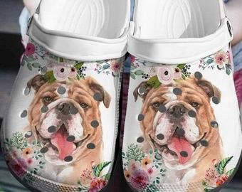 Bulldog Flower Crocs 3D Printed French Bulldog Crocs Crocband Clog Gift For Dog Lover English Bulldog Gift Bulldog Flower Crocs 3D Printed French Bulldog Crocs Crocband Clog Gift For Dog Lover English Bulldog Gift