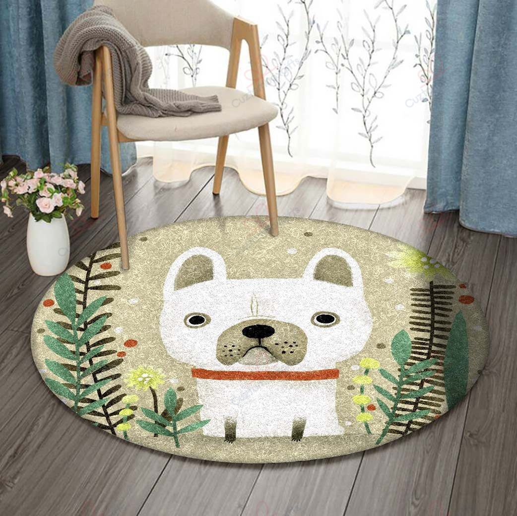 Bulldog Round Carpet Floor Rug Living Room Bedroom Decor Round Area Rug Carpet Bulldog Round Carpet Floor Rug Living Room Bedroom Decor Round Area Rug Carpet