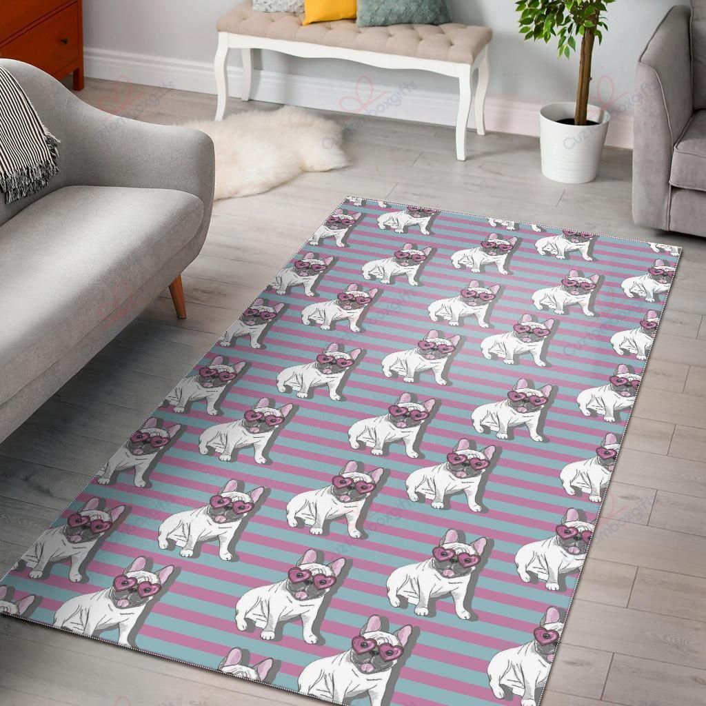 Bulldog Heart Sunglasses Pattern Rug Sport Decor Gift Floor Decor Living Room Carpet Rug Area Rug - b045c4506d05 Bulldog Heart Sunglasses Pattern Rug Sport Decor Gift Floor Decor Living Room Carpet Rug Area Rug - b045c4506d05