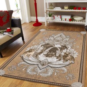 Bulldog Mandala Rug Sport Decor Gift Floor Decor Living Room Carpet Rug Area Rug - bc8b9387e86d