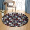 Bulldog Pattern Round Carpet Floor Rug Living Room Bedroom Decor Round Area Rug Carpet