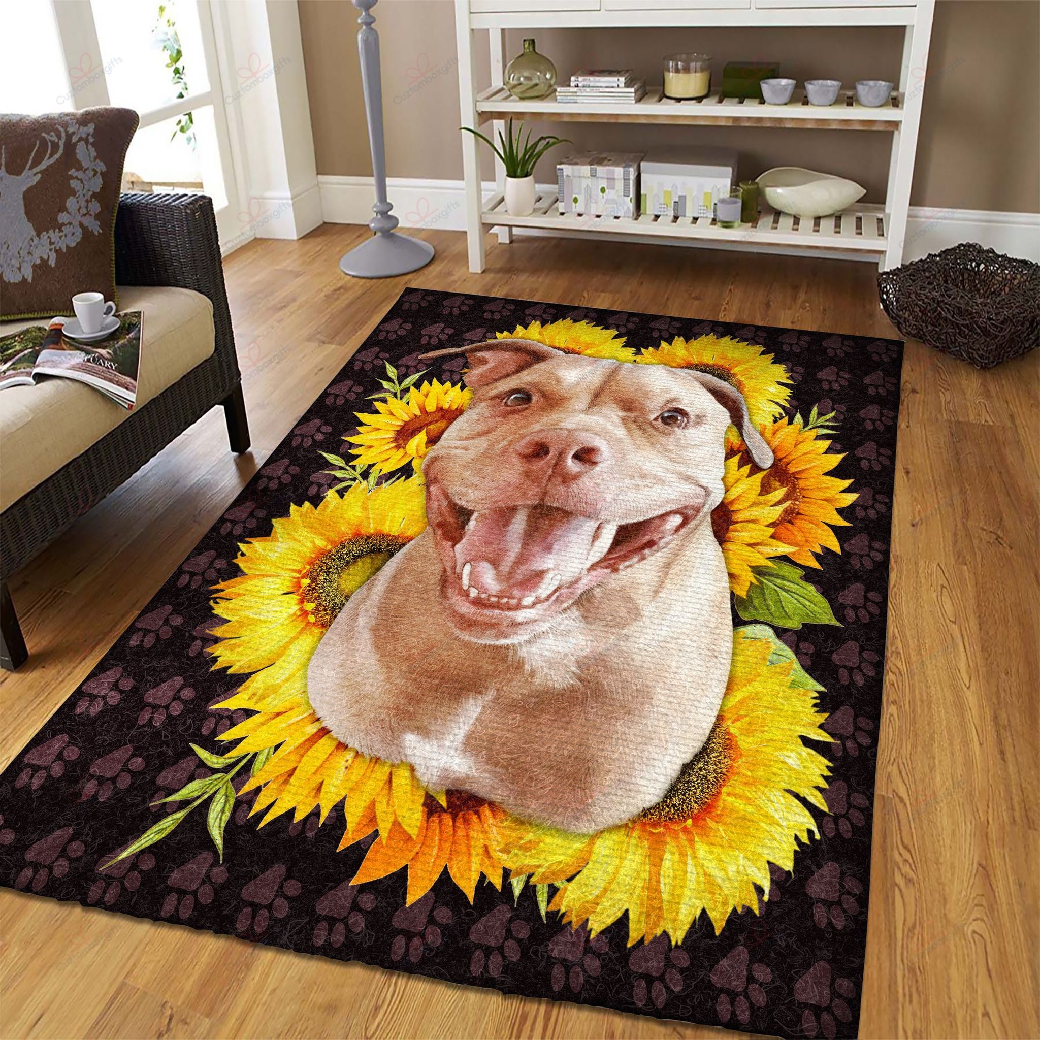Bulldog Sunflower Rug Sport Decor Gift Floor Decor Living Room Carpet Rug Area Rug - 5fd3fed32a3a Bulldog Sunflower Rug Sport Decor Gift Floor Decor Living Room Carpet Rug Area Rug - 5fd3fed32a3a