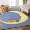Bulldog With Moon Rug Sport Decor Gift Floor Decor Living Room Carpet Rug Area Rug - fadb3b1c0b1a