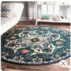 Bungalow Rose Kujawa Blue Round Carpet Floor Rug Living Room Bedroom Decor Round Area Rug Carpet