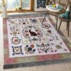 Bunny And Flowers Rug Sport Decor Gift Floor Decor Living Room Carpet Rug Area Rug - 135ed5bed51b