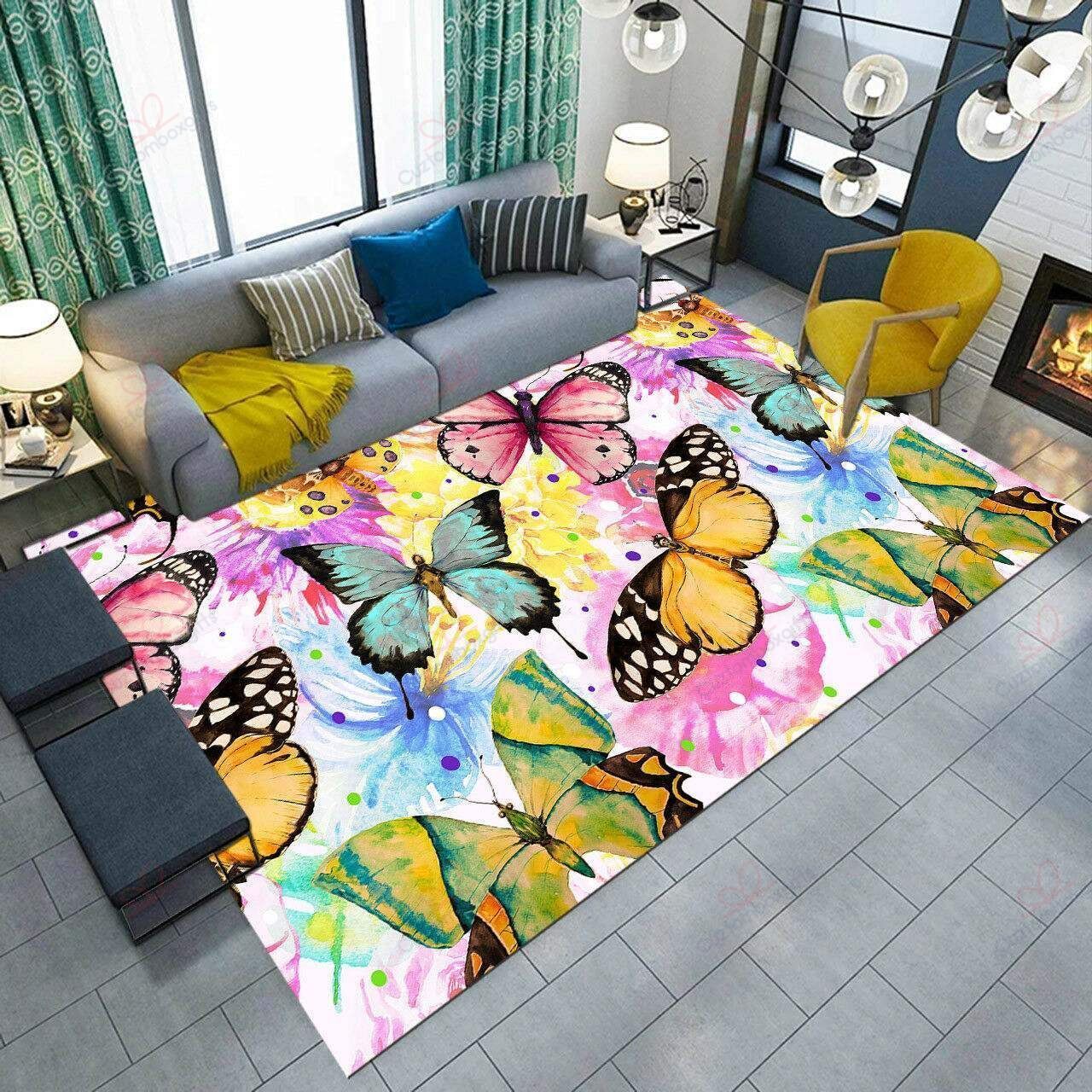 Butterflies Rug Sport Decor Gift Floor Decor Living Room Carpet Rug Area Rug - a4c44ca979f4 Butterflies Rug Sport Decor Gift Floor Decor Living Room Carpet Rug Area Rug - a4c44ca979f4