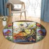 Butterflies Painting Round Carpet Floor Rug Living Room Bedroom Decor Round Area Rug Carpet