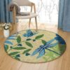 Butterfly And Dragonfly Round Carpet Floor Rug Living Room Bedroom Decor Round Area Rug Carpet