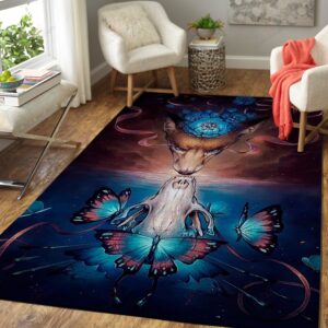 Butterfly And Flower Rug Sport Decor Gift Floor Decor Living Room Carpet Rug Area Rug - 83b250186398
