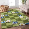 Butterfly And Flower Rug Sport Decor Gift Floor Decor Living Room Carpet Rug Area Rug - 55c84971509e