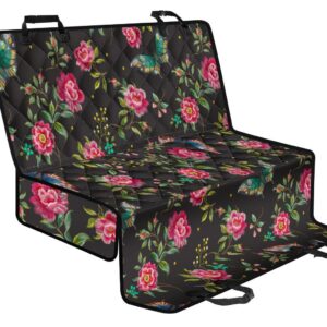 Butterfly And Flower Pattern Print Pet Car Back Seat Cover - c123052f5ebd
