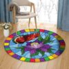 Butterfly And Flowers Round Carpet Floor Rug Living Room Bedroom Decor Round Area Rug Carpet