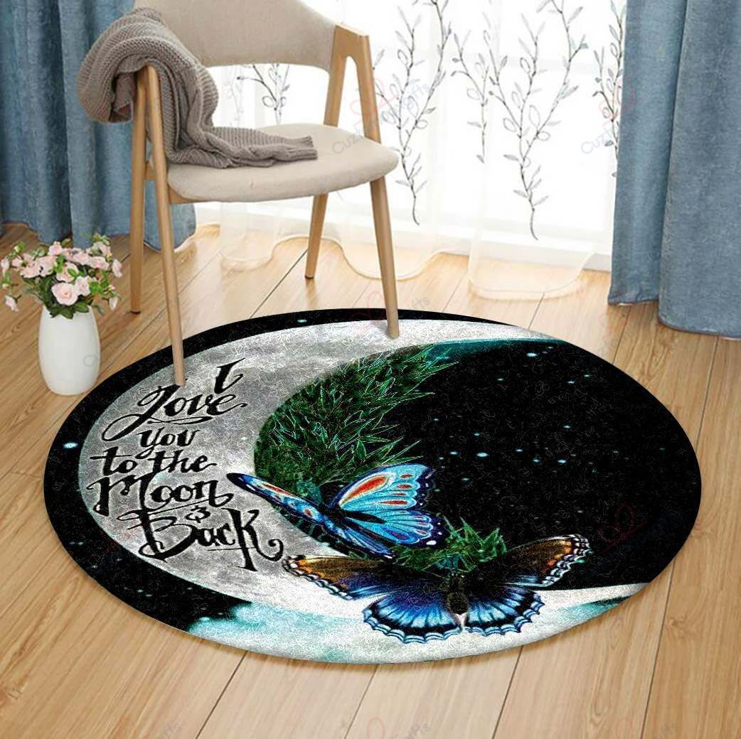 Butterfly And Moon Round Carpet Floor Rug Living Room Bedroom Decor Round Area Rug Carpet Butterfly And Moon Round Carpet Floor Rug Living Room Bedroom Decor Round Area Rug Carpet