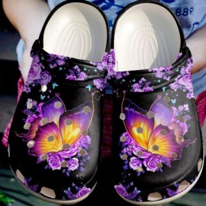 Butterfly Beautiful Sku 369 Crocs Crocband Clog Comfortable For Mens Womens Classic Clog Water Shoes