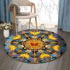 Butterfly Circle Round Carpet Floor Rug Living Room Bedroom Decor Round Area Rug Carpet