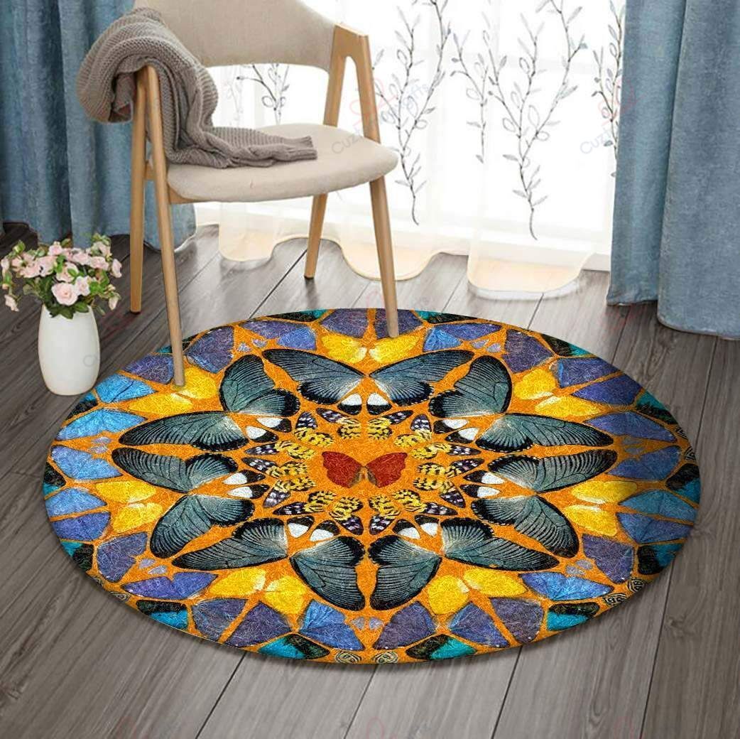 Butterfly Circle Round Carpet Floor Rug Living Room Bedroom Decor Round Area Rug Carpet Butterfly Circle Round Carpet Floor Rug Living Room Bedroom Decor Round Area Rug Carpet