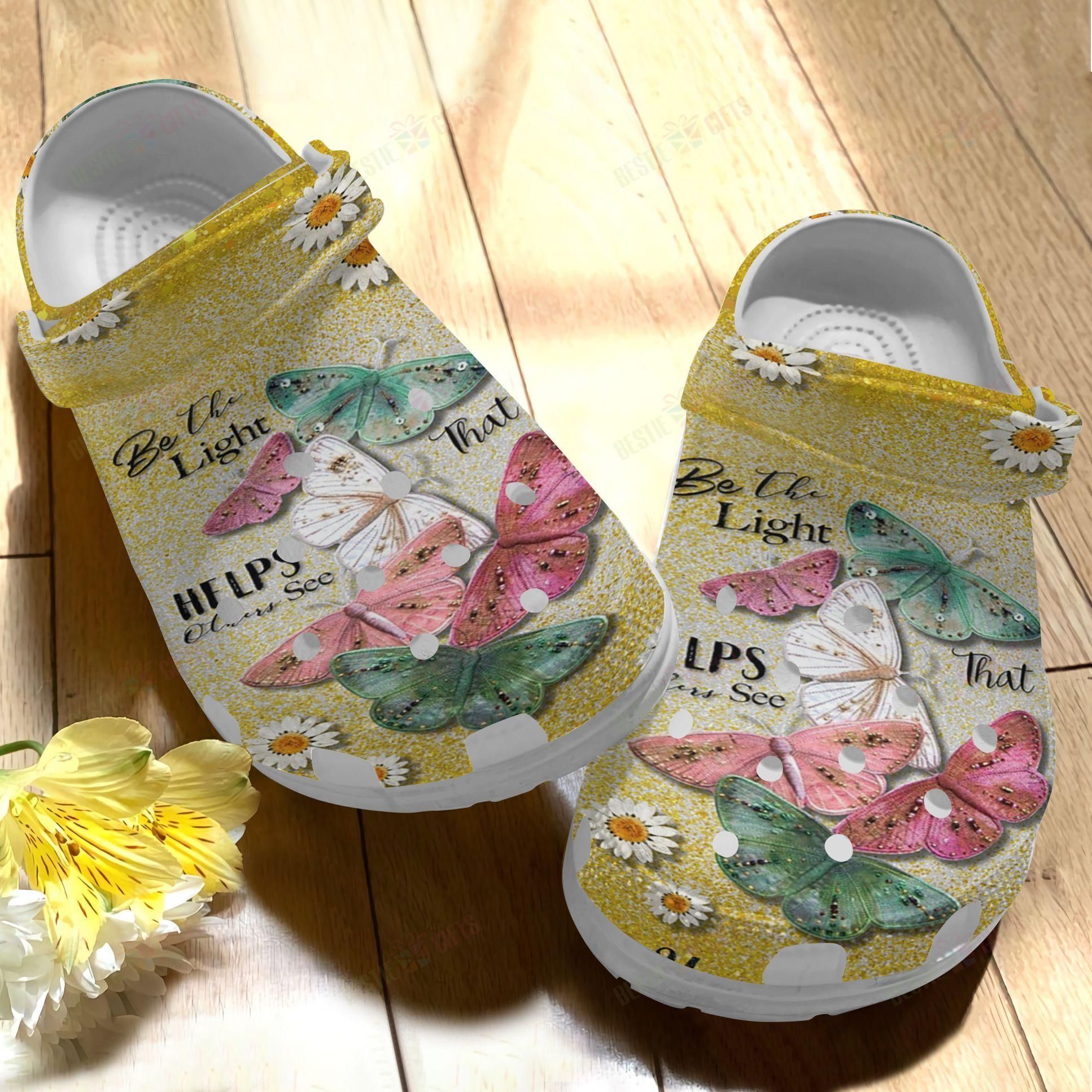 Butterfly Crocs Clog Classic Clog Be The Light That Helps Others See Shoes Butterfly Crocs Clog Classic Clog Be The Light That Helps Others See Shoes