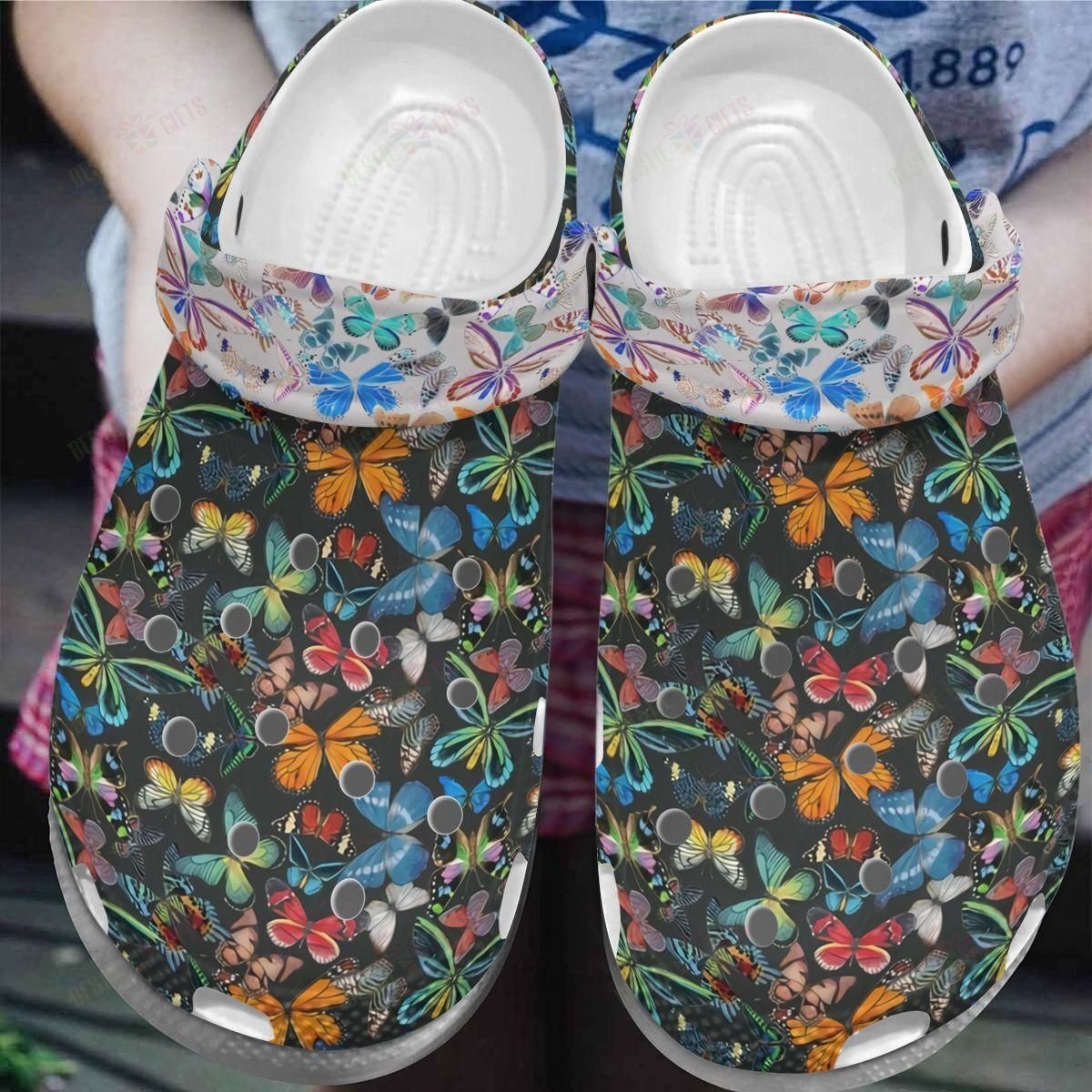 Butterfly Crocs Clog Classic Clog Whitesole Colorful Shoes Butterfly Crocs Clog Classic Clog Whitesole Colorful Shoes