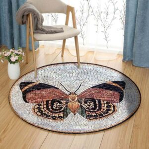Butterfly Dot Painting Round Carpet Floor Rug Living Room Bedroom Decor Round Area Rug Carpet