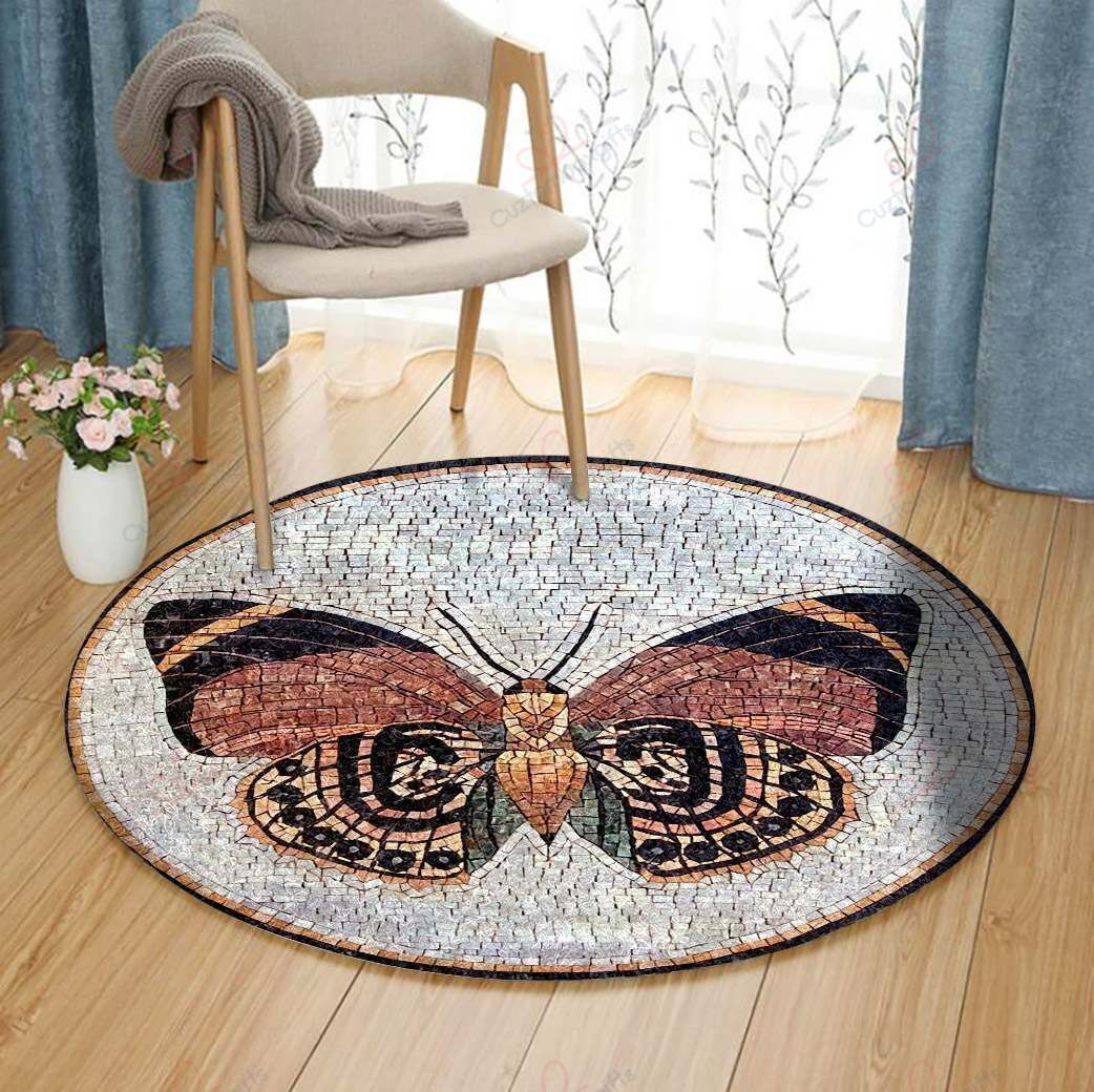 Butterfly Dot Painting Round Carpet Floor Rug Living Room Bedroom Decor Round Area Rug Carpet Butterfly Dot Painting Round Carpet Floor Rug Living Room Bedroom Decor Round Area Rug Carpet