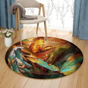 Butterfly Dream Catcher Round Carpet Floor Rug Living Room Bedroom Decor Round Area Rug Carpet