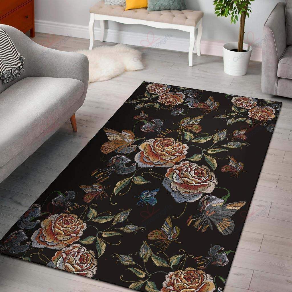Butterfly Embroidery Rug Sport Decor Gift Floor Decor Living Room Carpet Rug Area Rug - 2146c36c8e48 Butterfly Embroidery Rug Sport Decor Gift Floor Decor Living Room Carpet Rug Area Rug - 2146c36c8e48