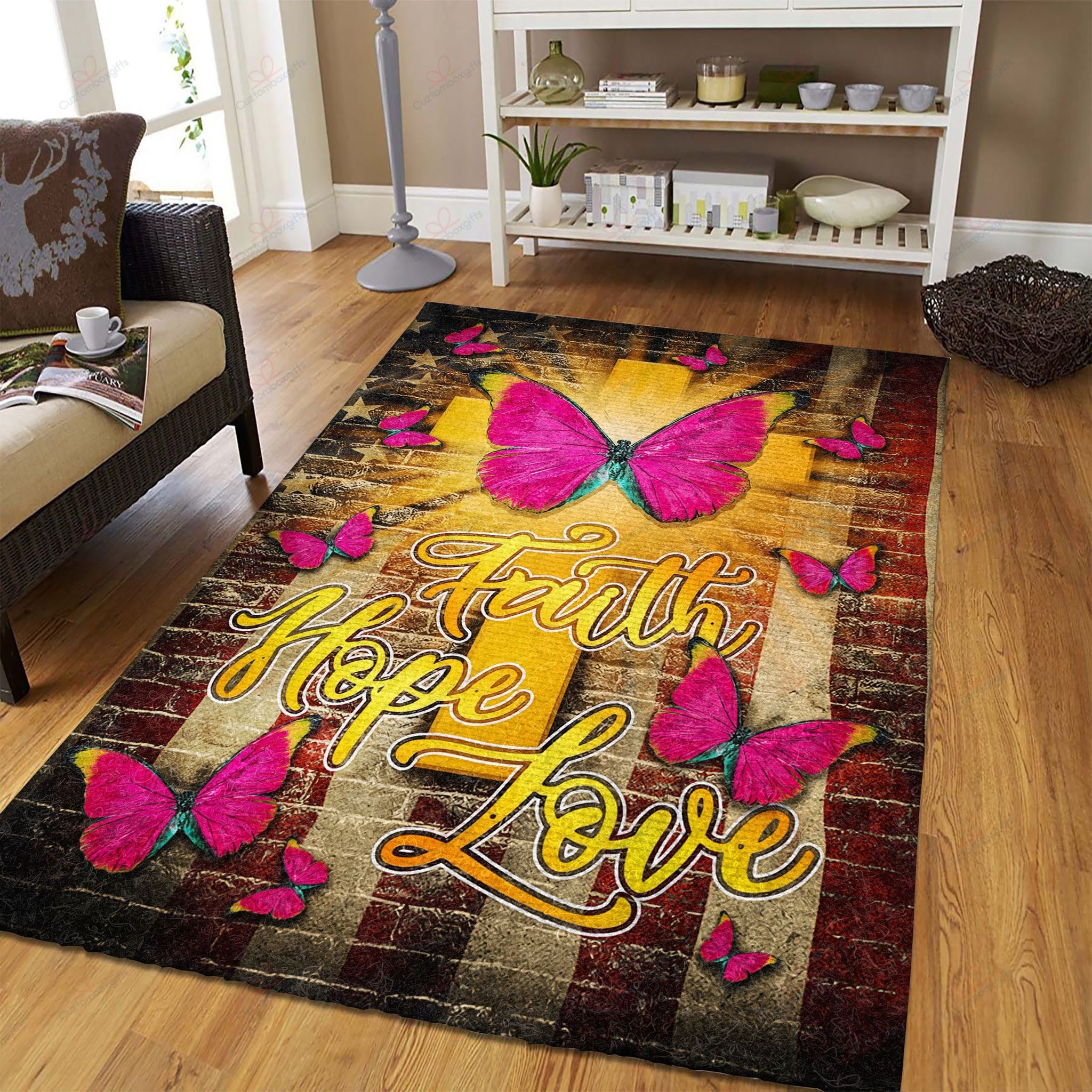 Butterfly Faith Hope Love Rug Sport Decor Gift Floor Decor Living Room Carpet Rug Area Rug - a0a982b6530b Butterfly Faith Hope Love Rug Sport Decor Gift Floor Decor Living Room Carpet Rug Area Rug - a0a982b6530b