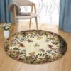 Butterfly Flower 1 Round Carpet Floor Rug Living Room Bedroom Decor Round Area Rug Carpet