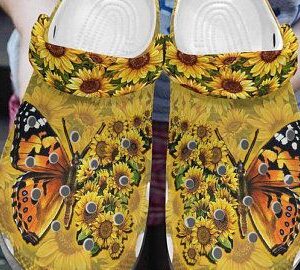 Butterfly Flower Crocs Crocband Clog Clog Comfortable For Mens And Womens Classic Clog Water Shoes Comfortable