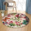 Butterfly Flower Round Carpet Floor Rug Living Room Bedroom Decor Round Area Rug Carpet