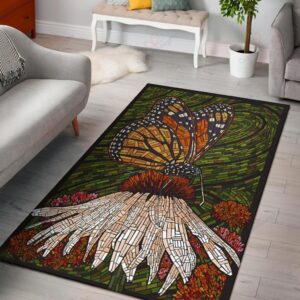 Butterfly Flower Rug Sport Decor Gift Floor Decor Living Room Carpet Rug Area Rug - 9970a11f54d7