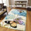 Butterfly Flower Rug Sport Decor Gift Floor Decor Living Room Carpet Rug Area Rug - 53f6ee210db7