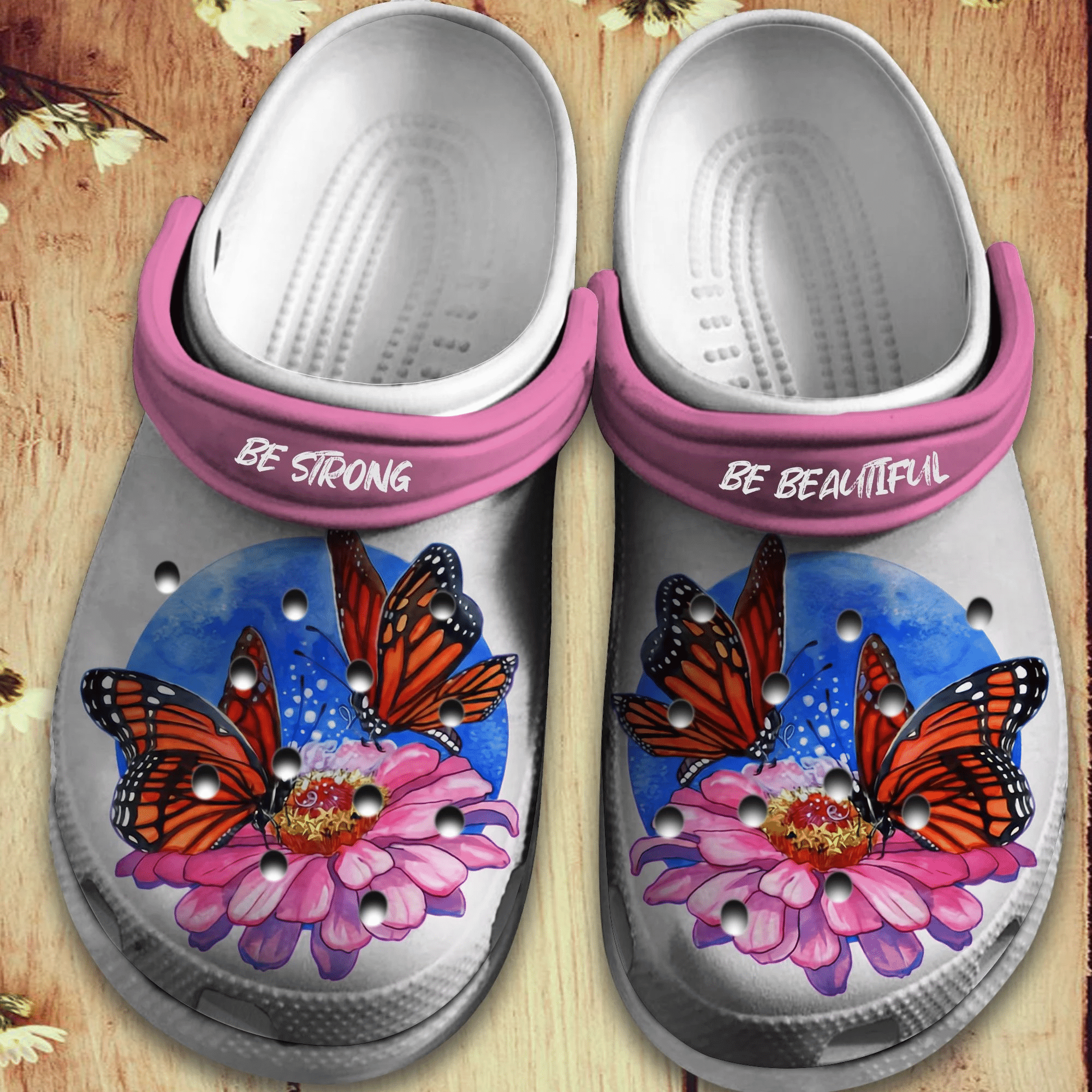 Butterfly Flowers Crocs Clog Shoes – Be Strong Be Beautiful Crocbland Clog Birthday Gift For Woman Girl Butterfly Flowers Crocs Clog Shoes – Be Strong Be Beautiful Crocbland Clog Birthday Gift For Woman Girl