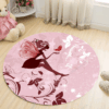 Butterfly Girl Round Carpet Floor Rug Living Room Bedroom Decor Round Area Rug Carpet
