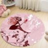 Butterfly Girl Pattern Round Carpet Floor Rug Living Room Bedroom Decor Round Area Rug Carpet