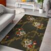 Butterfly Gold Floral Rug Sport Decor Gift Floor Decor Living Room Carpet Rug Area Rug - 417c8218907a