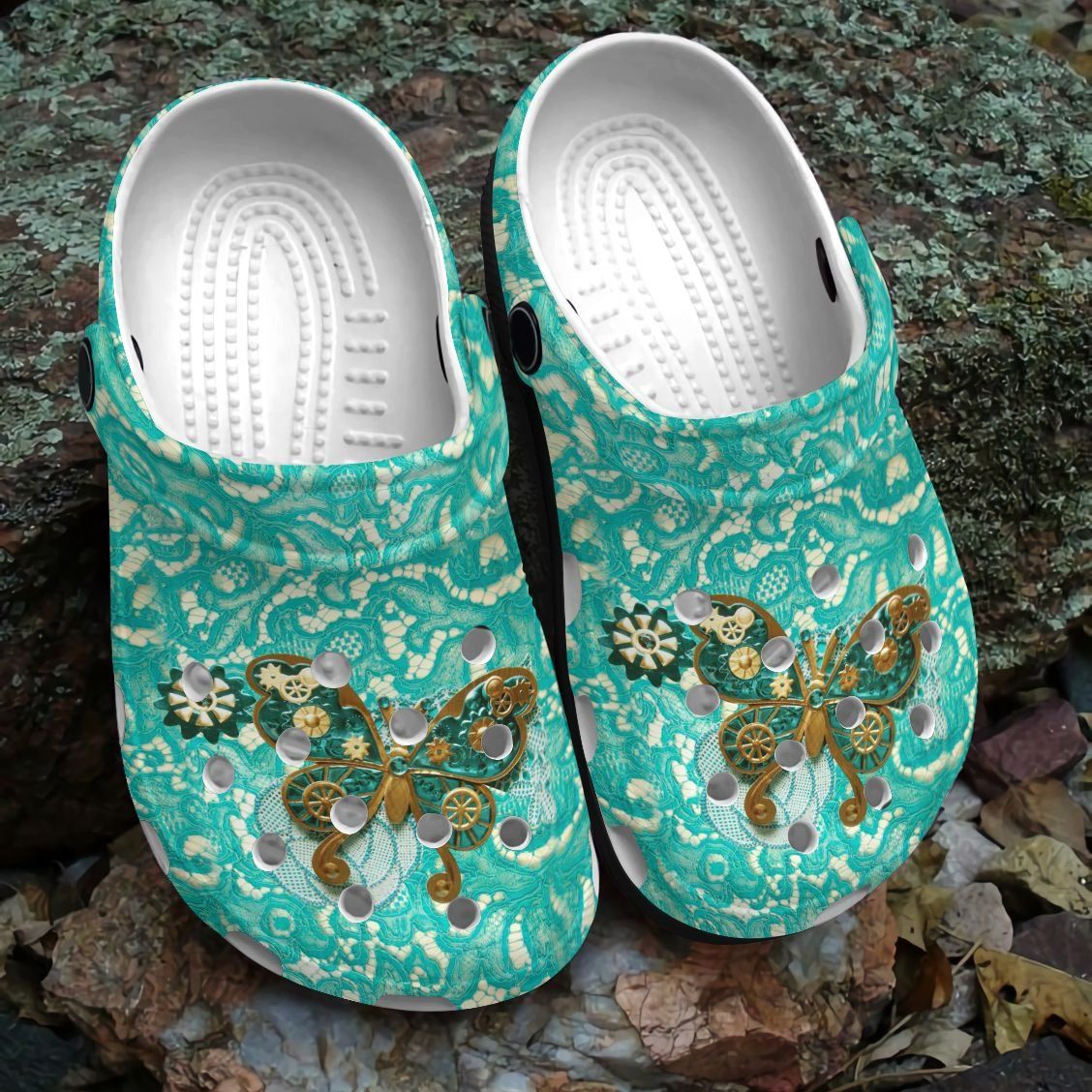Butterfly Gold Personalized Clog Custom Crocs Comfortablefashion Style Comfortable For Women Men Kid Print 3D Butterfly Gold Personalized Clog Custom Crocs Comfortablefashion Style Comfortable For Women Men Kid Print 3D