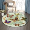 Butterfly Round Carpet Floor Rug Living Room Bedroom Decor Round Area Rug Carpet