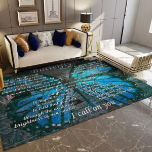 Butterfly Rug Sport Decor Gift Floor Decor Living Room Carpet Rug Area Rug - 24071d3a0412