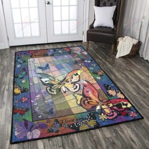 Butterfly I Love You Rug Sport Decor Gift Floor Decor Living Room Carpet Rug Area Rug - 7287174f1ae3