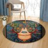 Butterfly In Faces Firl Round Carpet Floor Rug Living Room Bedroom Decor Round Area Rug Carpet