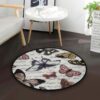 Butterfly Letter Round Carpet Floor Rug Living Room Bedroom Decor Round Area Rug Carpet