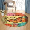 Butterfly Live Laugh Love Round Carpet Floor Rug Living Room Bedroom Decor Round Area Rug Carpet