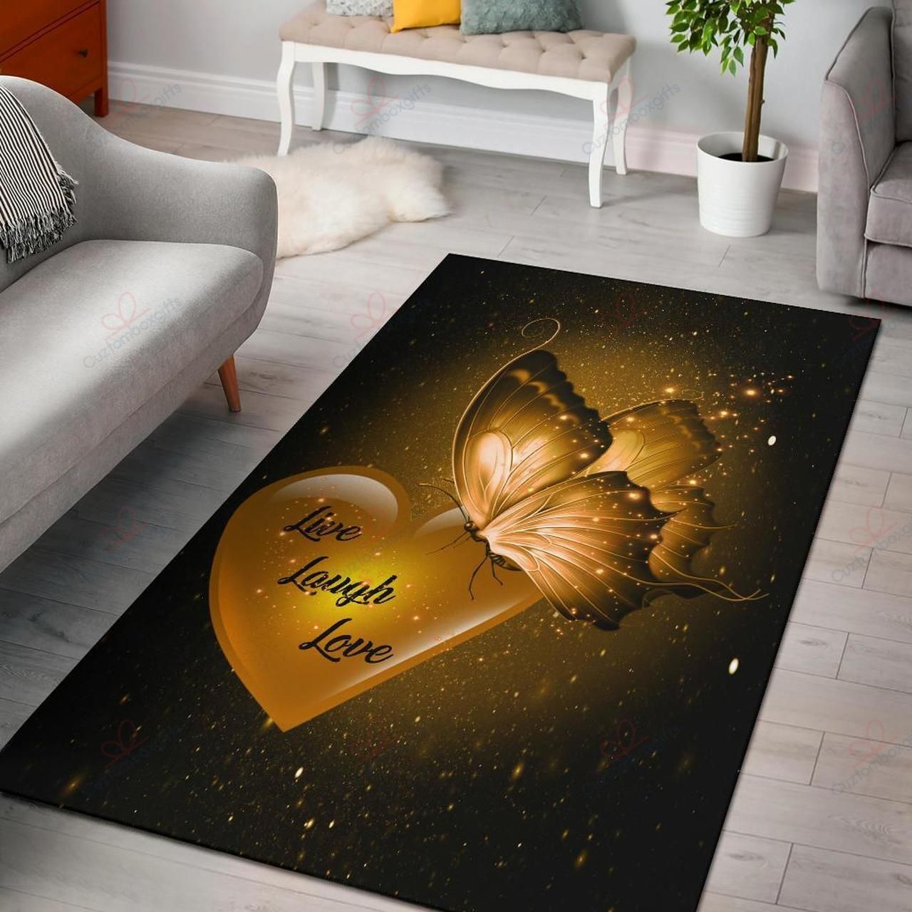 Butterfly Live Laugh Love Rug Sport Decor Gift Floor Decor Living Room Carpet Rug Area Rug - 7a777a1fc73e Butterfly Live Laugh Love Rug Sport Decor Gift Floor Decor Living Room Carpet Rug Area Rug - 7a777a1fc73e