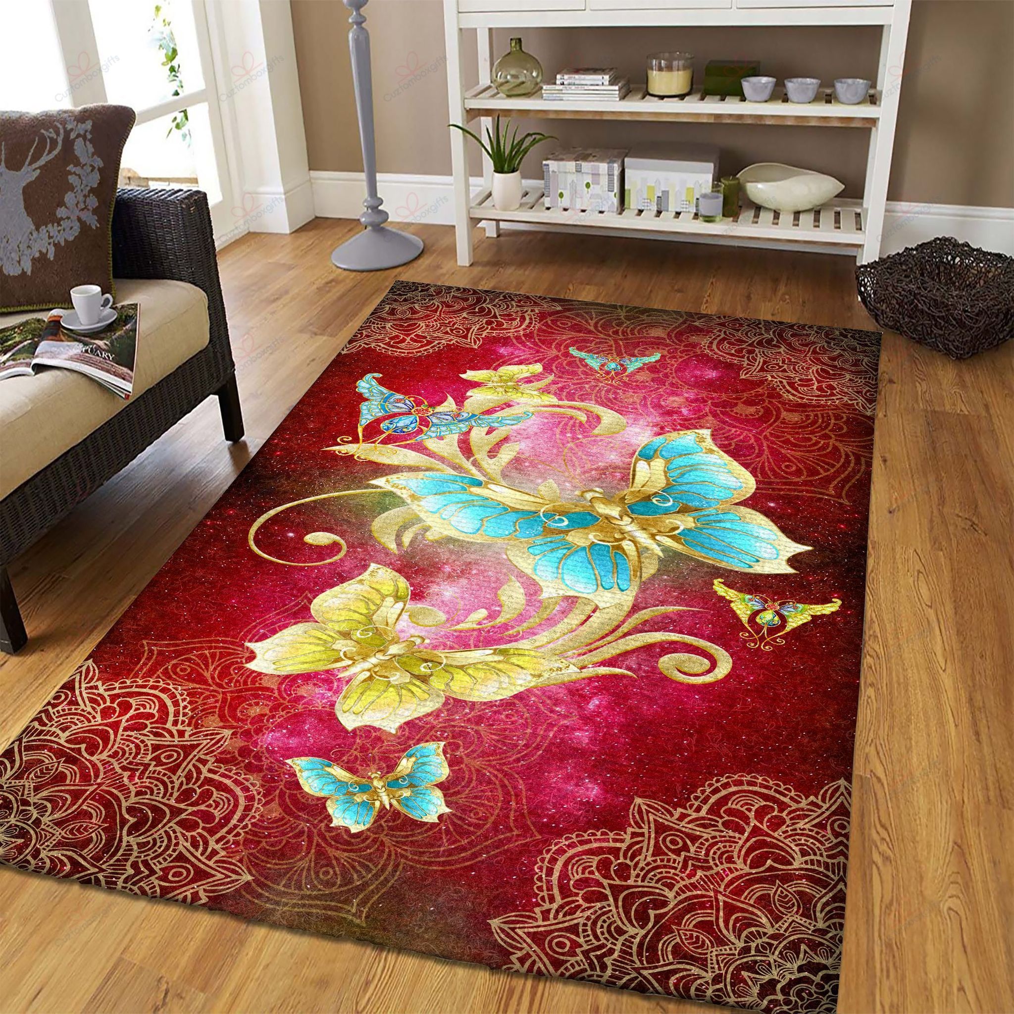 Butterfly Mandala Gold Rug Sport Decor Gift Floor Decor Living Room Carpet Rug Area Rug - b8d17da442fc Butterfly Mandala Gold Rug Sport Decor Gift Floor Decor Living Room Carpet Rug Area Rug - b8d17da442fc
