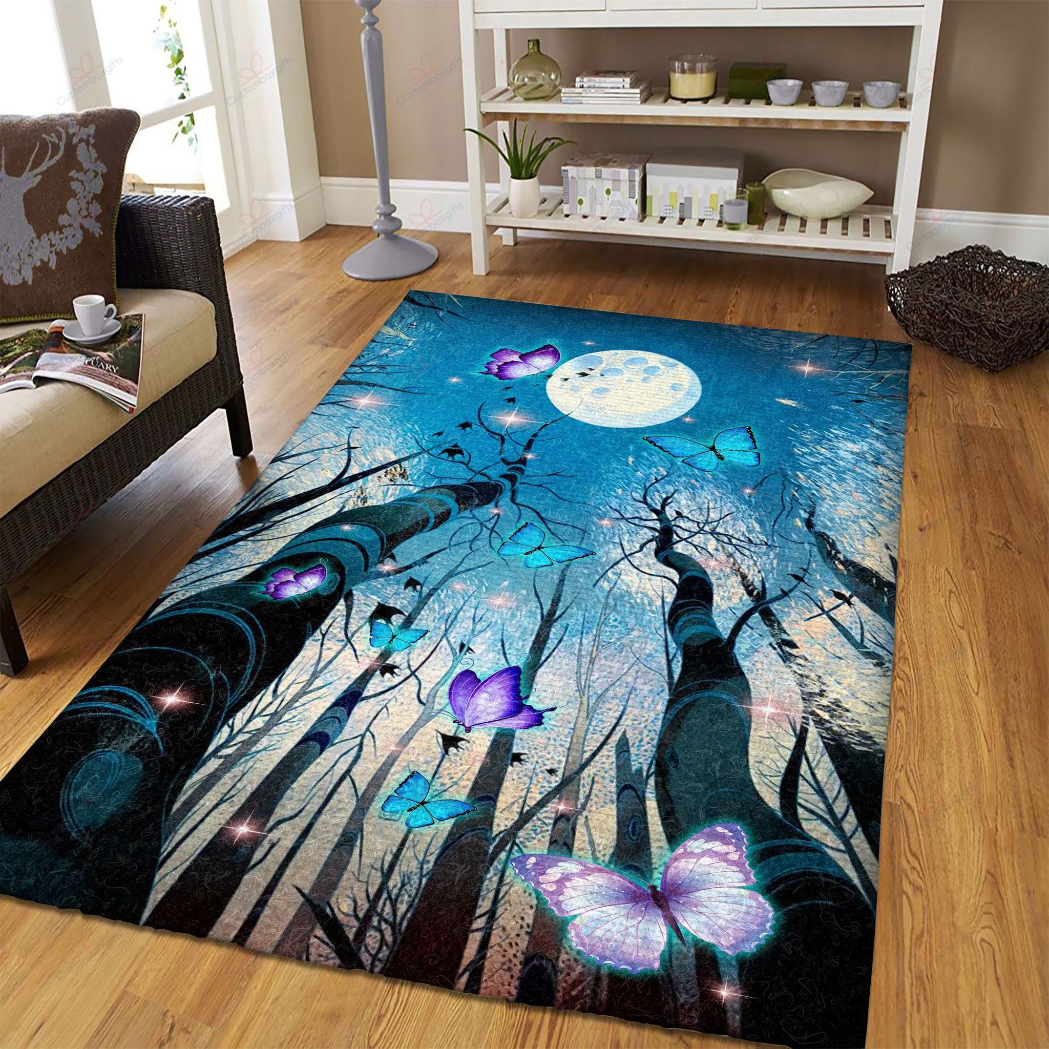 Butterfly Moon Rug Sport Decor Gift Floor Decor Living Room Carpet Rug Area Rug - ec2c658a32f0 Butterfly Moon Rug Sport Decor Gift Floor Decor Living Room Carpet Rug Area Rug - ec2c658a32f0