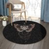 Butterfly Moon Round Carpet Floor Rug Living Room Bedroom Decor Round Area Rug Carpet